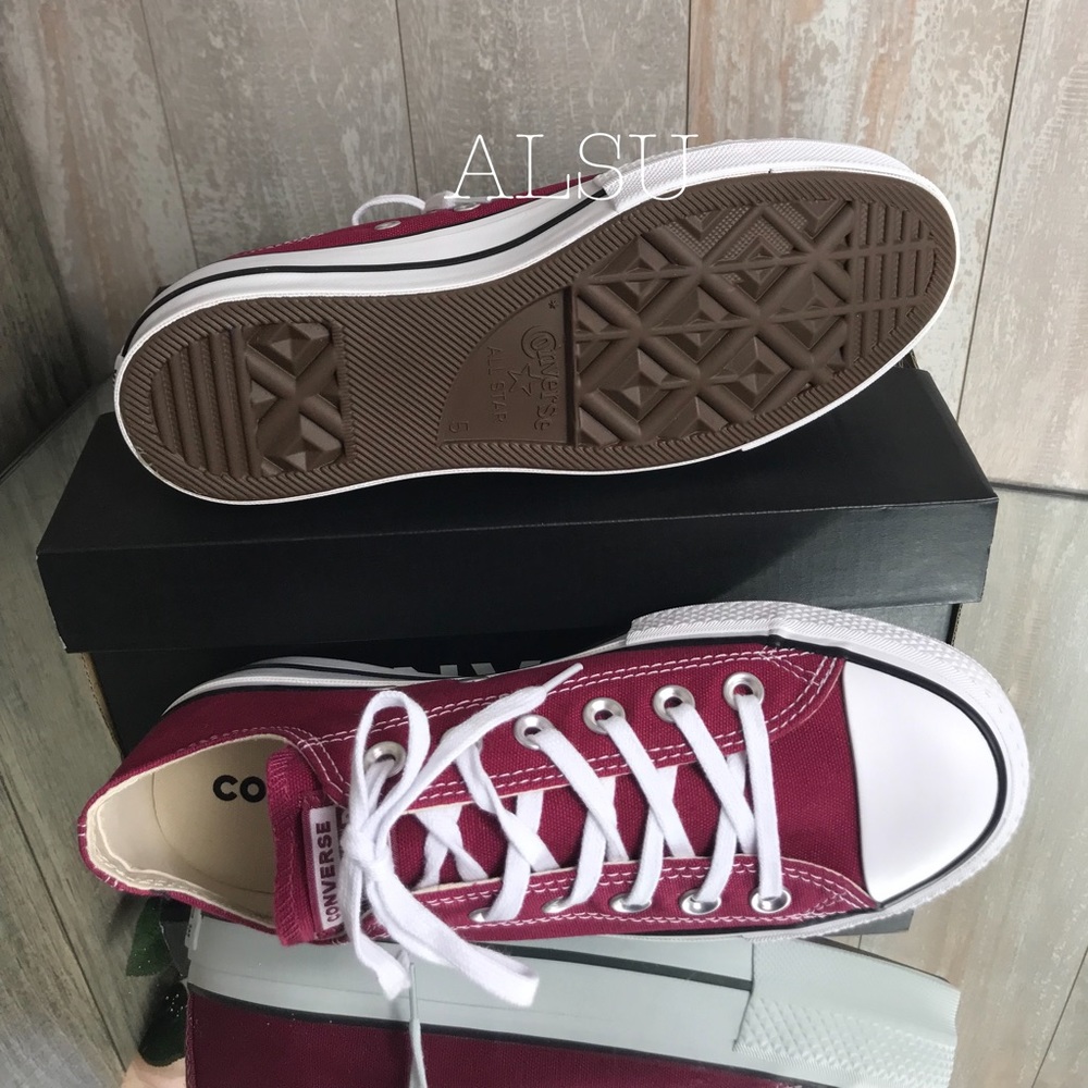 Converse Ctas Lift OX Classic Rhubarb🍷W AUTHENTIC - Picture 5 of 7